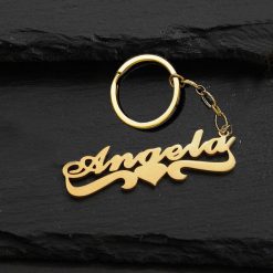 Bottom Heart Name Keychain