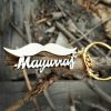Mustache Name Keychain