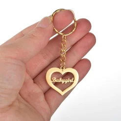 Cute Heart Name Keychain