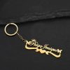 Bottom Heart Couple Name Keychain