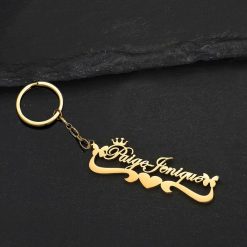 Bottom Heart Couple Name Keychain