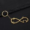 Infinity Couple Heart Cut Name Keychain