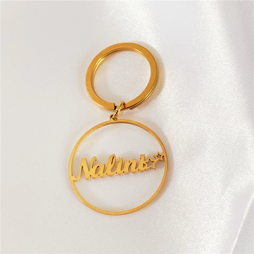 Round Shape Name Keychain