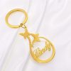 Butterfly & Round Name Keychain