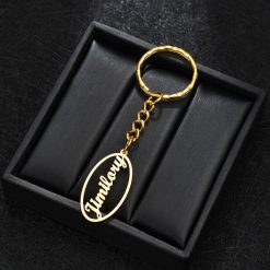 Oval Shape Name Keychain