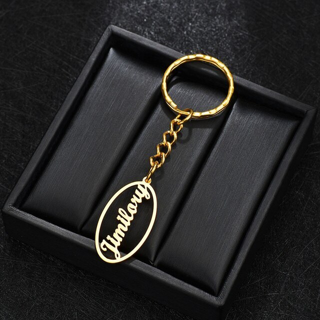 Oval Shape Name Keychain