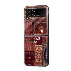 Red Shan Rug Collage Samsung Z Flip Glass Case