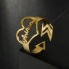 Heart & Arrow Design Name Ring