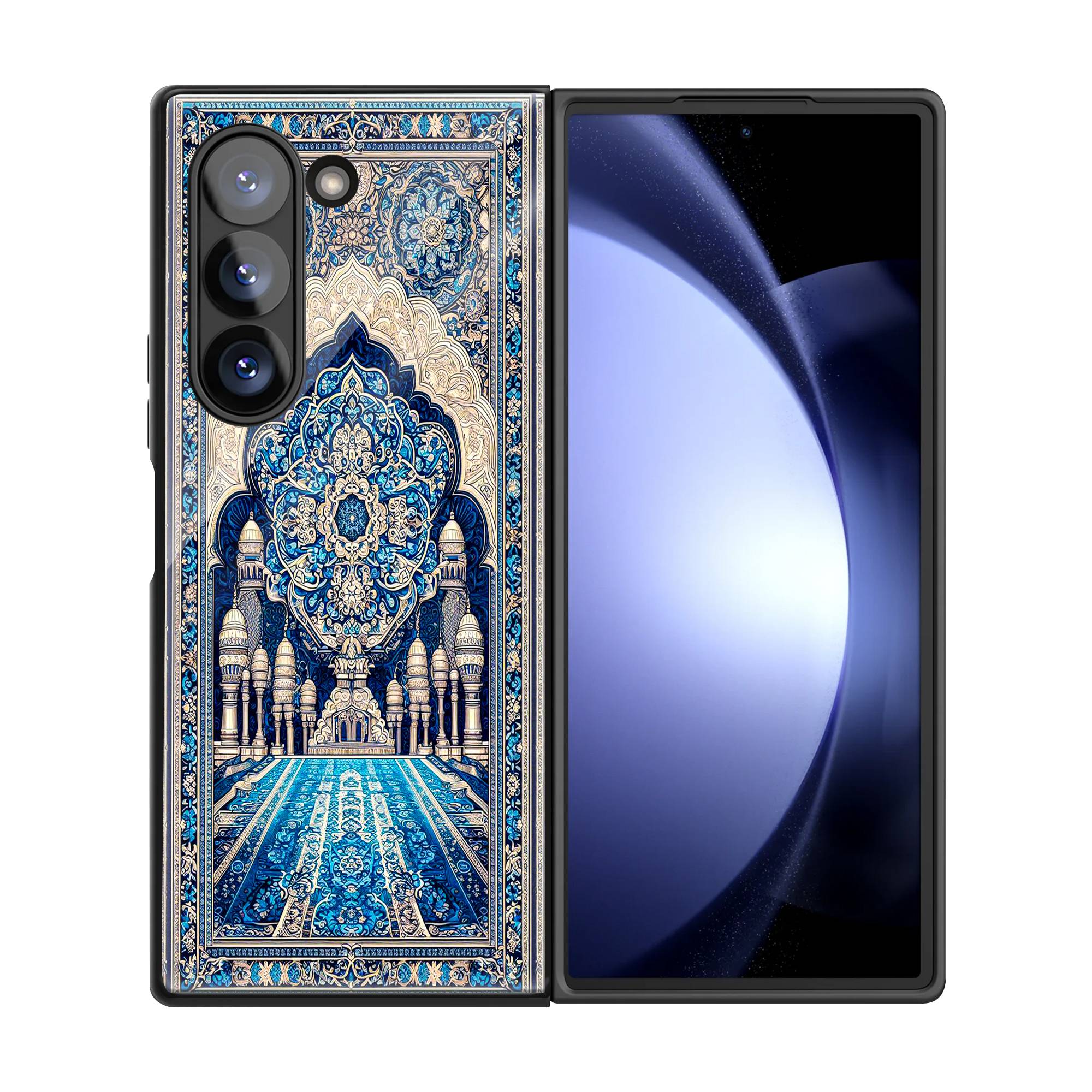 Blue Mosque Art Samsung Z Fold Glass Case - Image 3