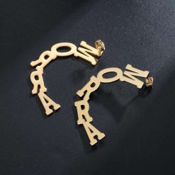 Letter Curve Name Earrings