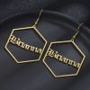 Hexagon Name Earrings