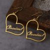 Personalized Love Frame Hook Name Earrings
