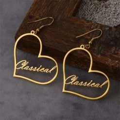 Personalized Love Frame Hook Name Earrings