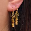 Vertical Signature Name Earrings