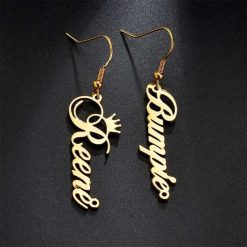 Stylish Vertical Letter Name Earrings