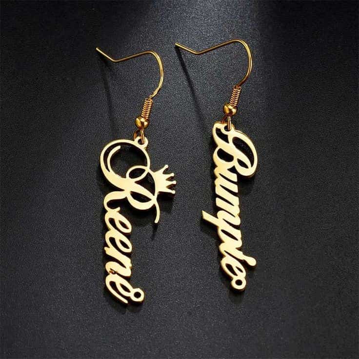 Stylish Vertical Letter Name Earrings