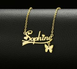 Personalized Butterfly Name Necklace