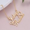 Small Single Heart Couple Name Necklace