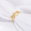 Crown & Heart Name Ring