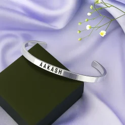 Unisex Silver Adjustable Name Bracelet