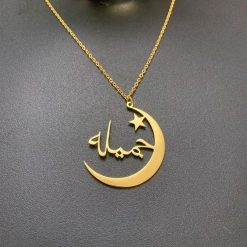 Half Moon Name Necklace