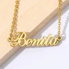 Gold Plated Simple Name Necklace