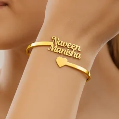 Personalized Heart Couple Name Bracelet