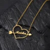 Heart with Arrow Name Necklace