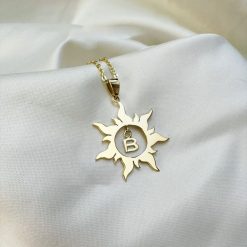 Sun Style Alphabet Letter Name Necklace