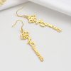 Floral Script Name Dangle Earrings