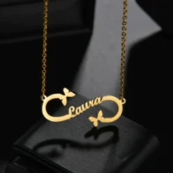 Infinity Butterfly Name Pendant