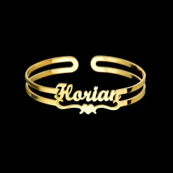 Double Strip Style Heart Name Bracelet