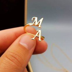 Alphabet Couple Name Ring