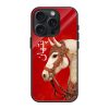 Crown Horse Red Rug Glass Name Case