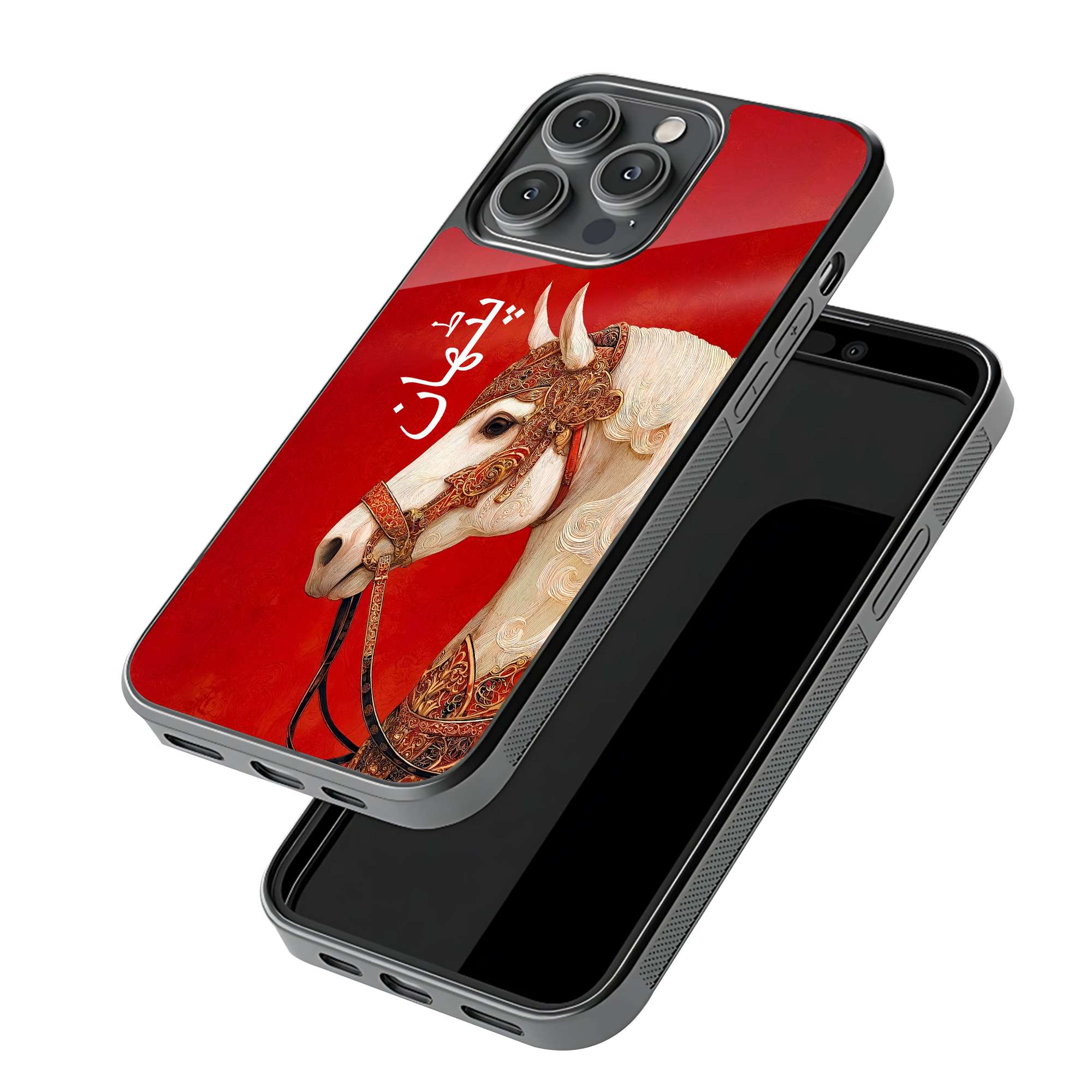 Crown Horse Red Rug Glass Name Case - Image 3