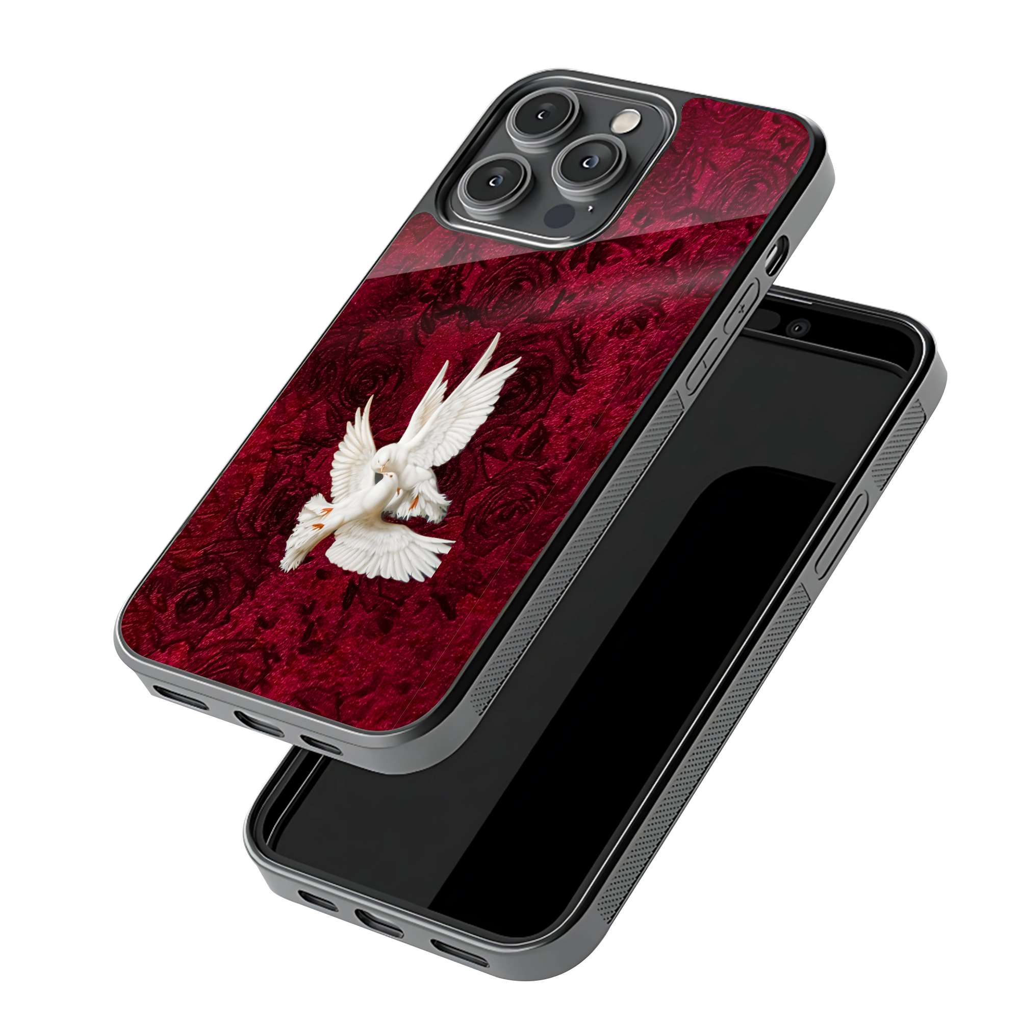 Romantic Doves Glass Case - Image 3