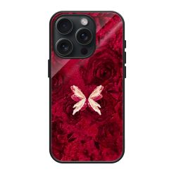 Little Red Butterfly Glass Case