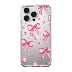 Pink Bow Heart Pattern Clear Case