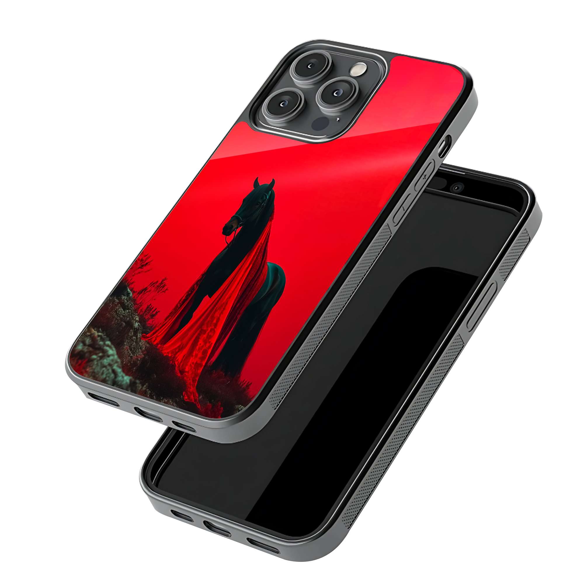 Friesian Red Horse Glass Case - Image 3