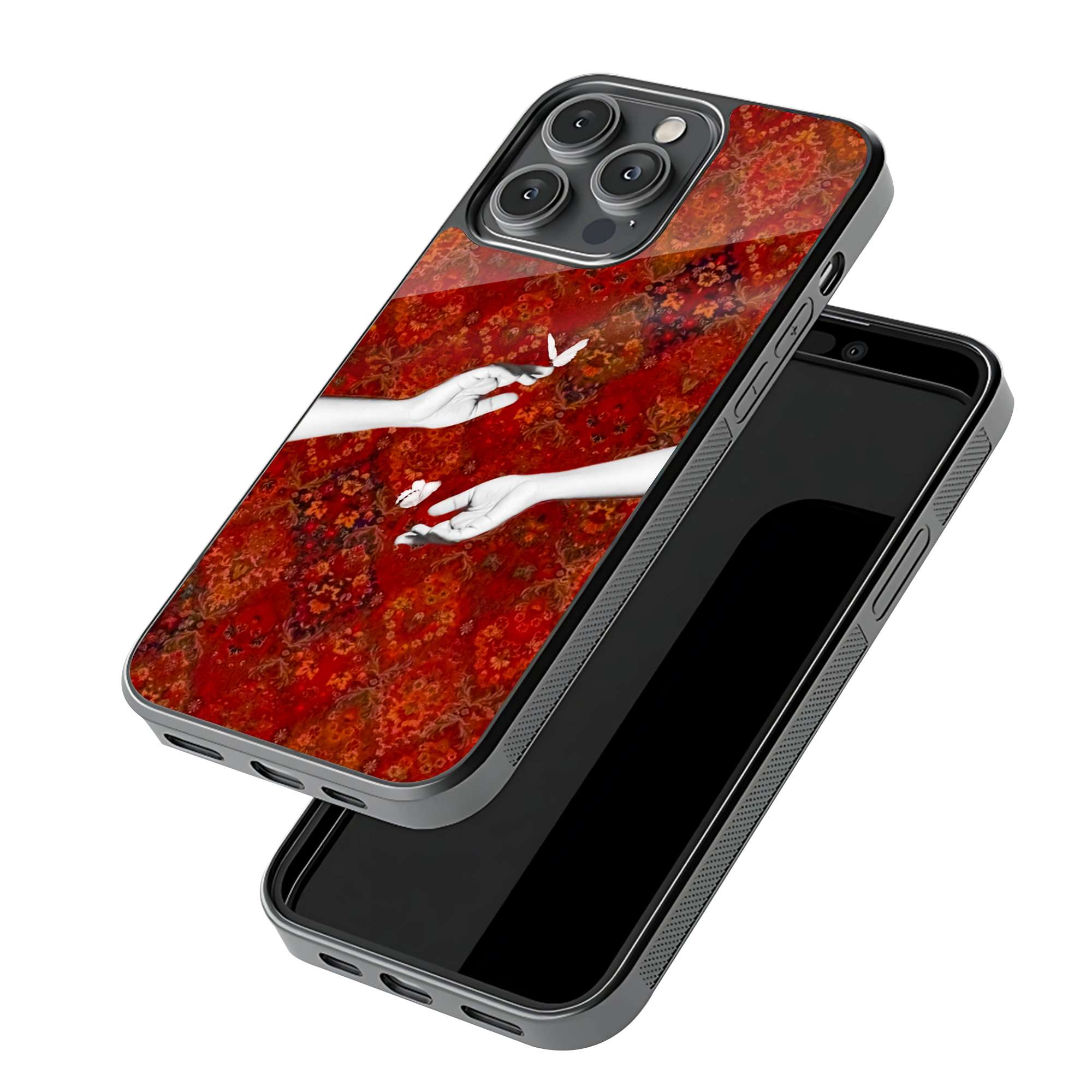 Floating Hand Butterflies Glass Case - Image 3