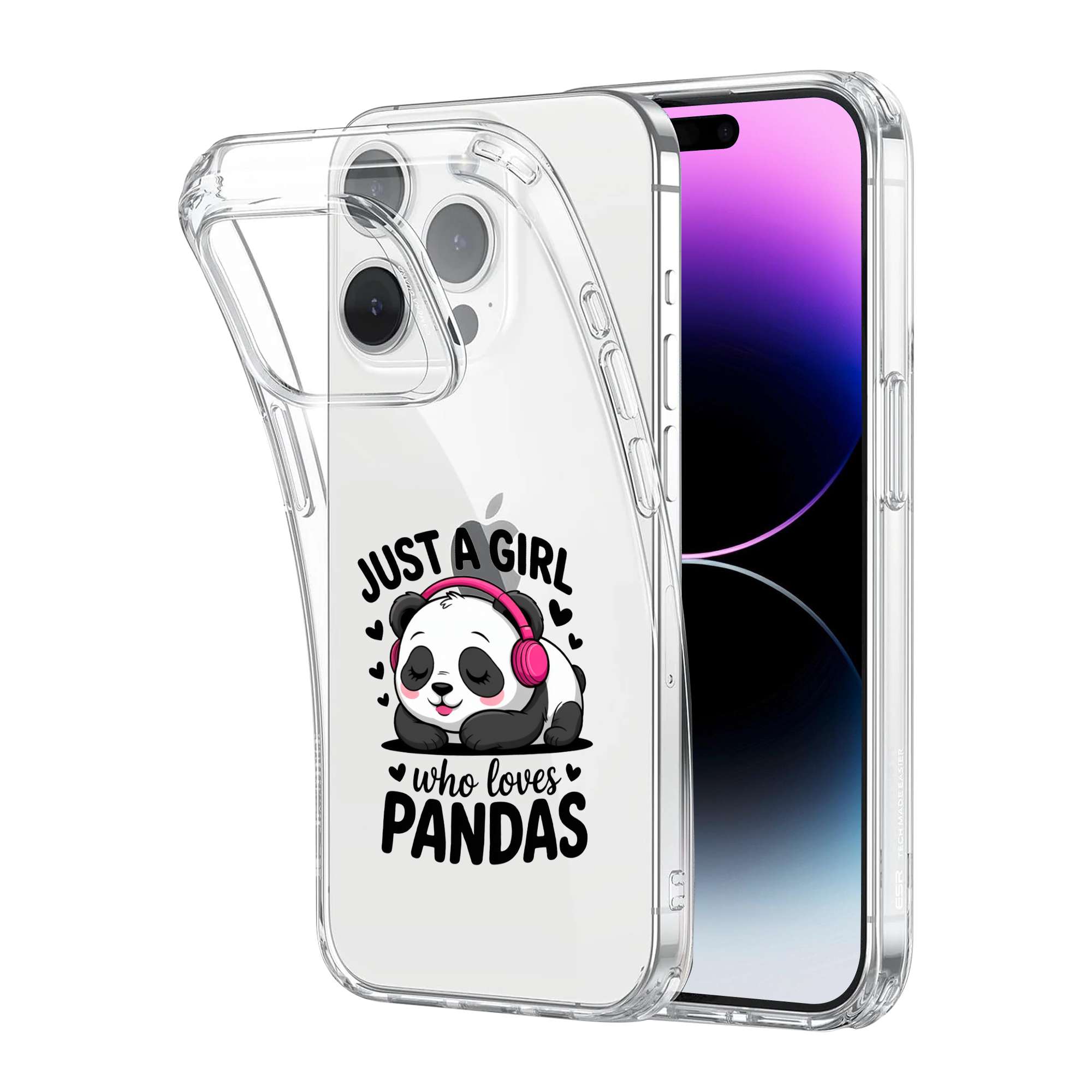 Just a Girl Panda Clear Case - Image 2