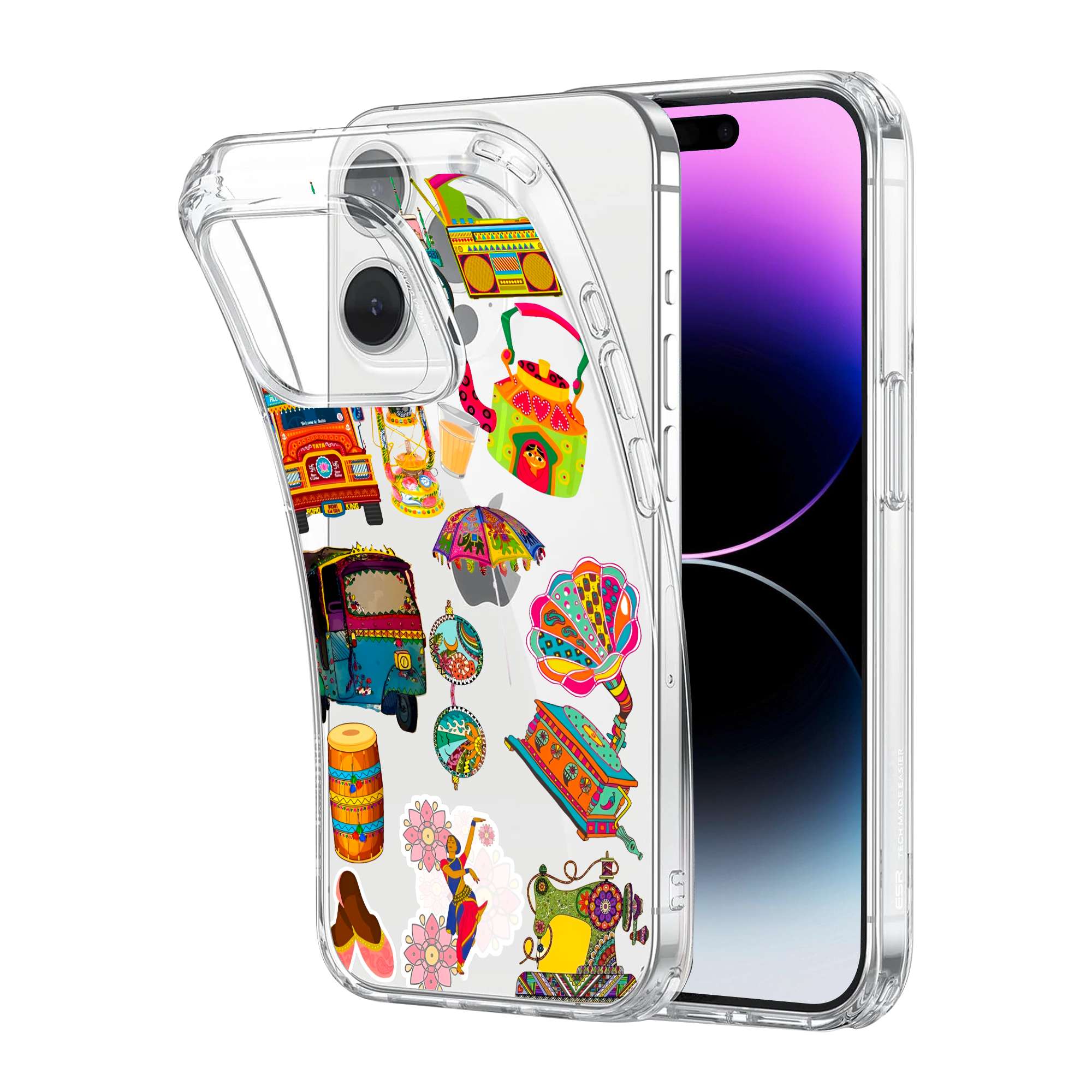 Indian Culture Stickers Clear Case - Image 2