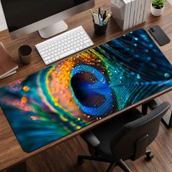 Peacock Feather Desk Mat