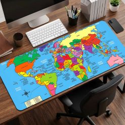 Children World Map Desk Mat