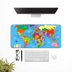 Children World Map Desk Mat