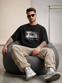 Eyes On You Custom Black T-Shirt