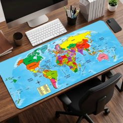Children World Map Desk Mat