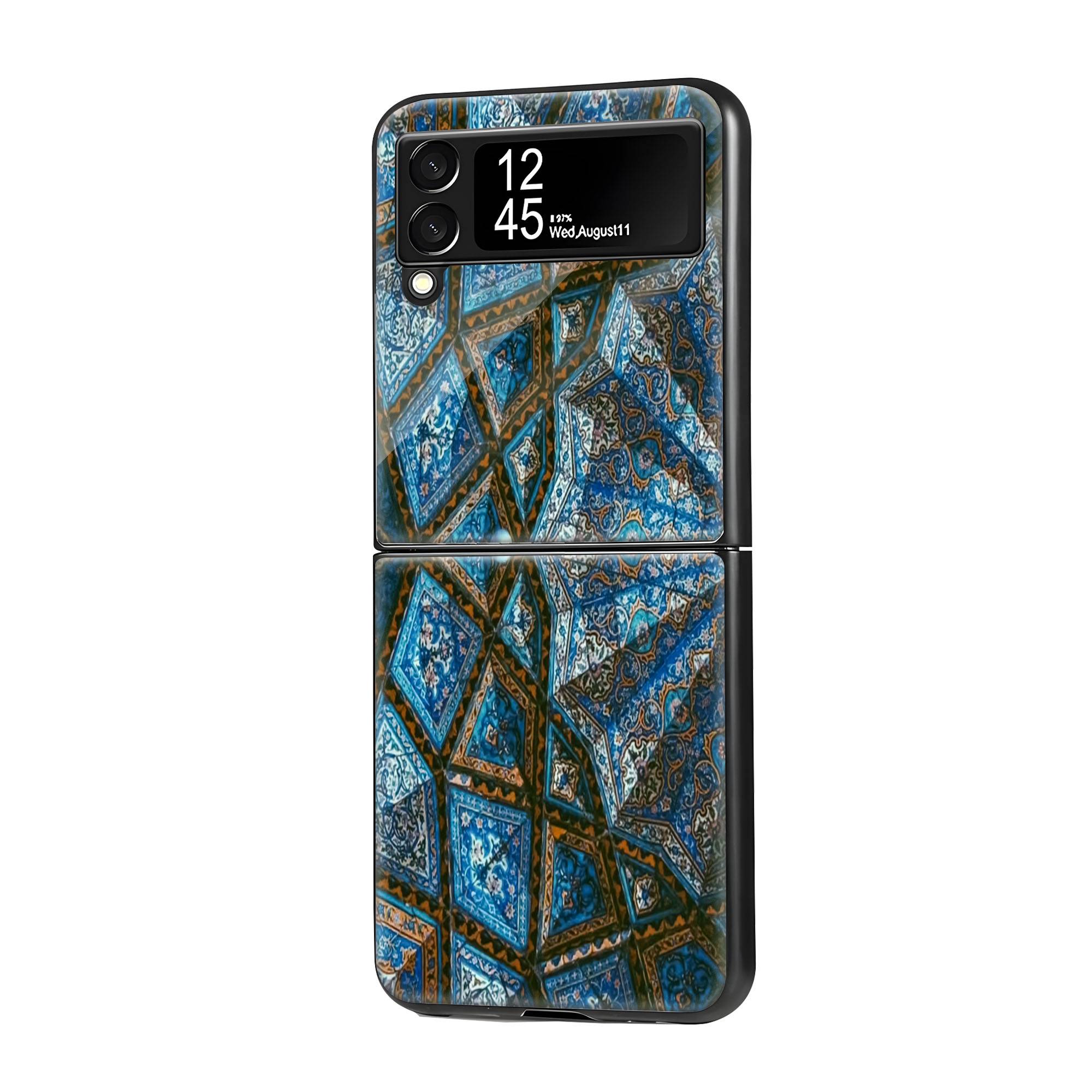 Islamic Geometric Art Samsung Z Flip Glass Case