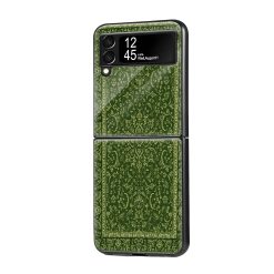 Green Persian Carpet Samsung Z Flip Glass Case
