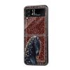 Floral Friesian Horse Samsung Z Flip Glass Case